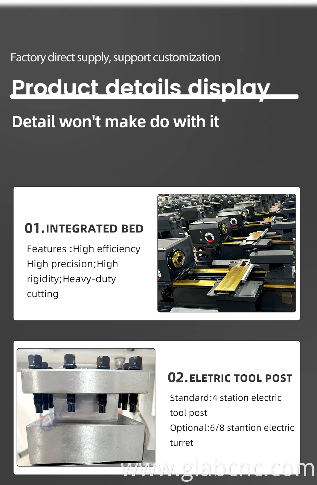 Truning CNC Lathe Machine Factory Price Ck6180 Flat Bed Lathe Series